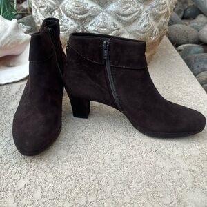 Paul Green Suede Boots Niko Bootie Dark Brown Ankle Boots Size 8 NIB NEW